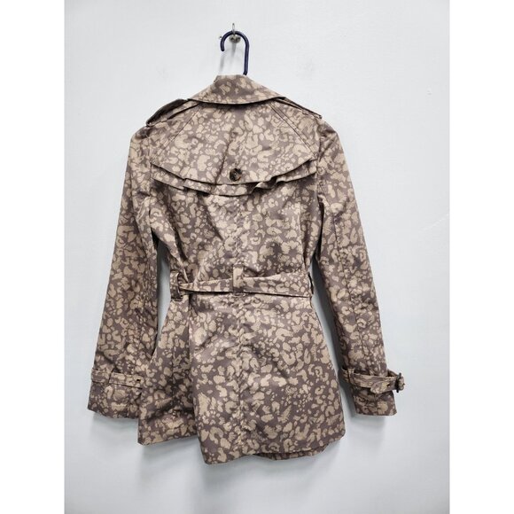 Anthropologie Daughters of the Liberation Womens Trench Coat 4 Tan Animal Print - Picture 13 of 13